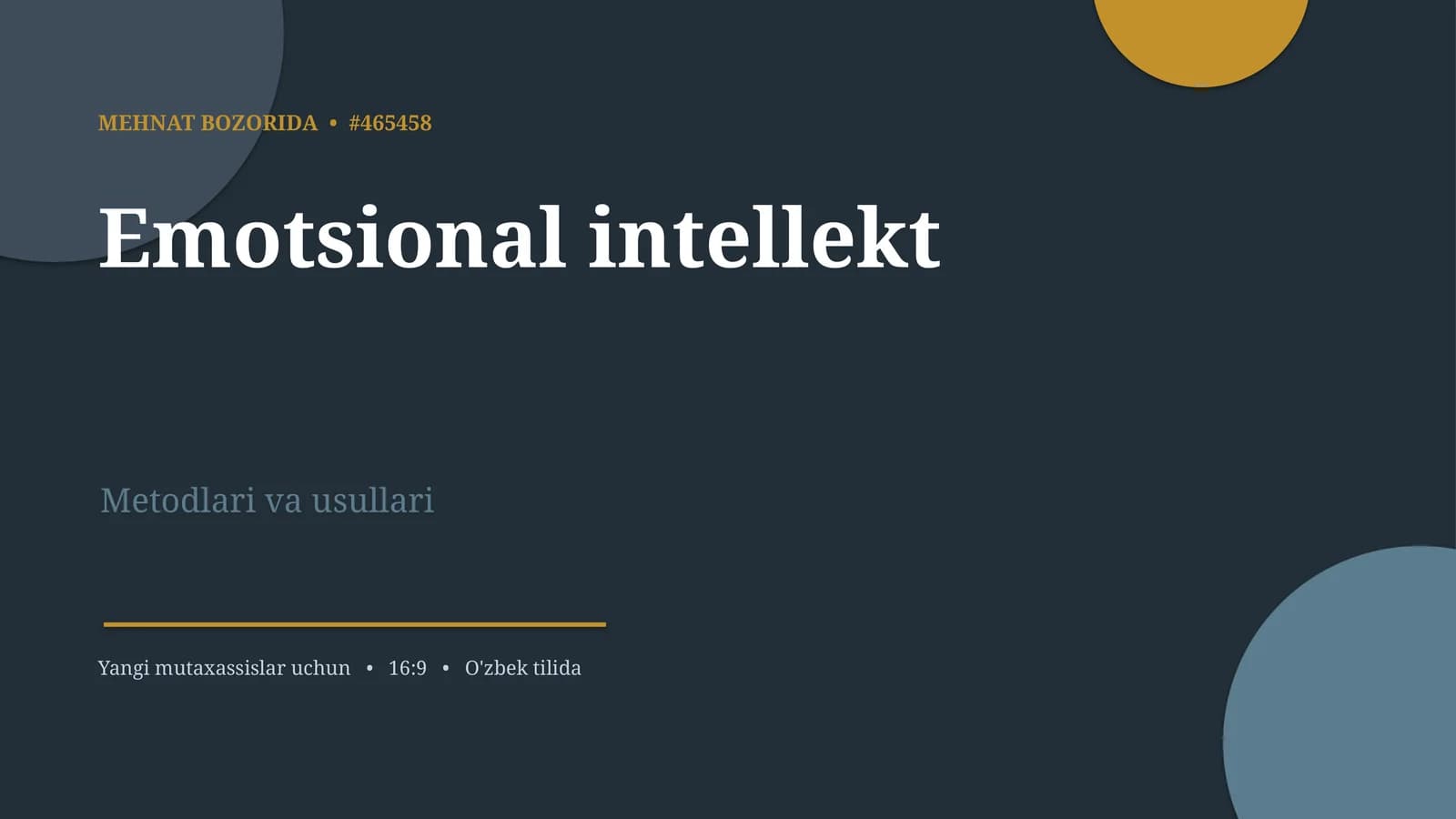Emotsional intellekt Metodlari va usullari