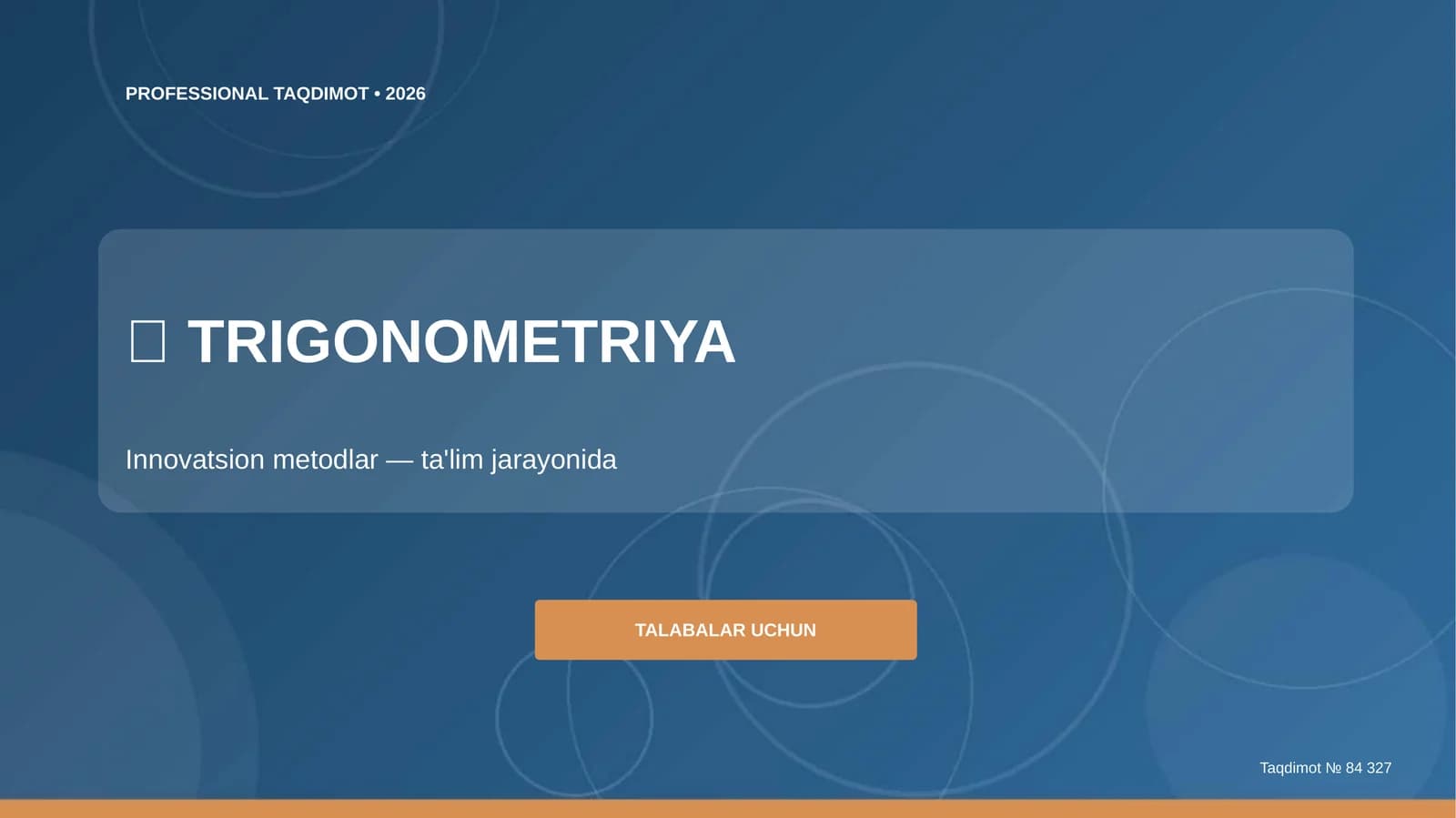 Trigonometriya: innovatsion metodlar (ta'lim jarayonida)