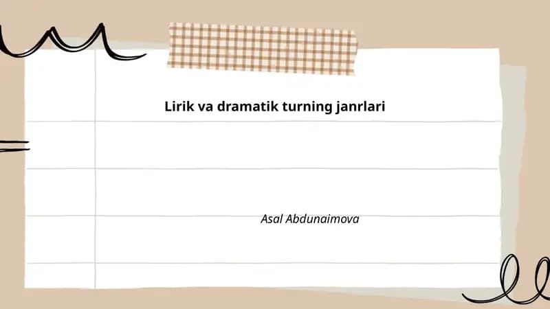 Lirik va dramatik turning janrlari
