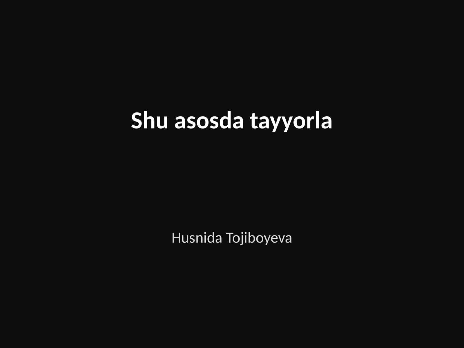 Husnida Tojiboyeva