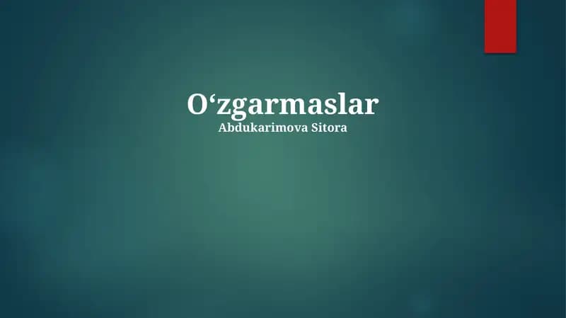 Oʻzgarmaslar