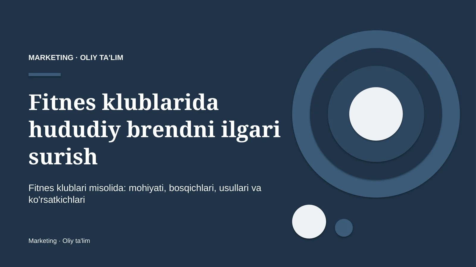 Fitnes klublarida hududiy brendni ilgari surish