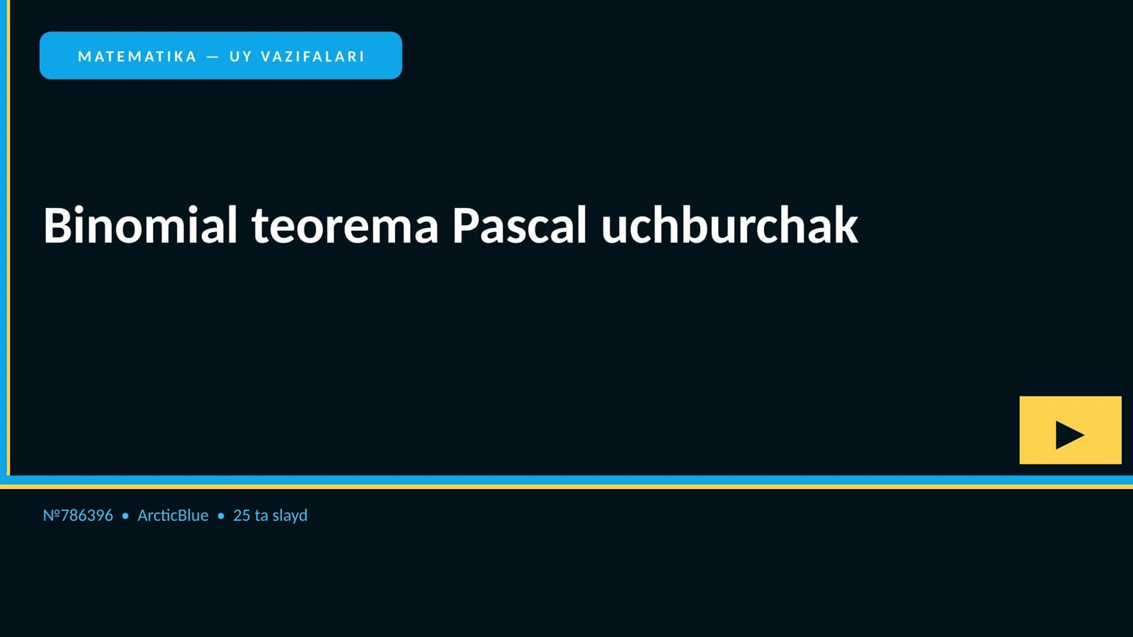 Binomial teorema Pascal uchburchak