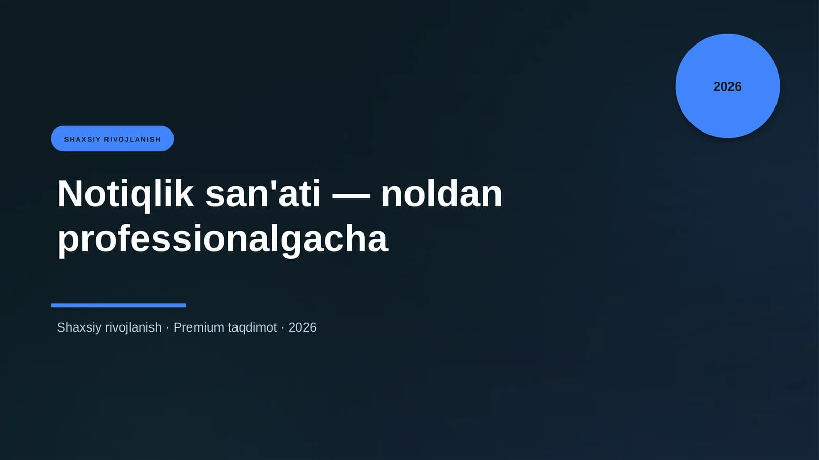 Notiqlik san'ati — noldan professionalgacha
