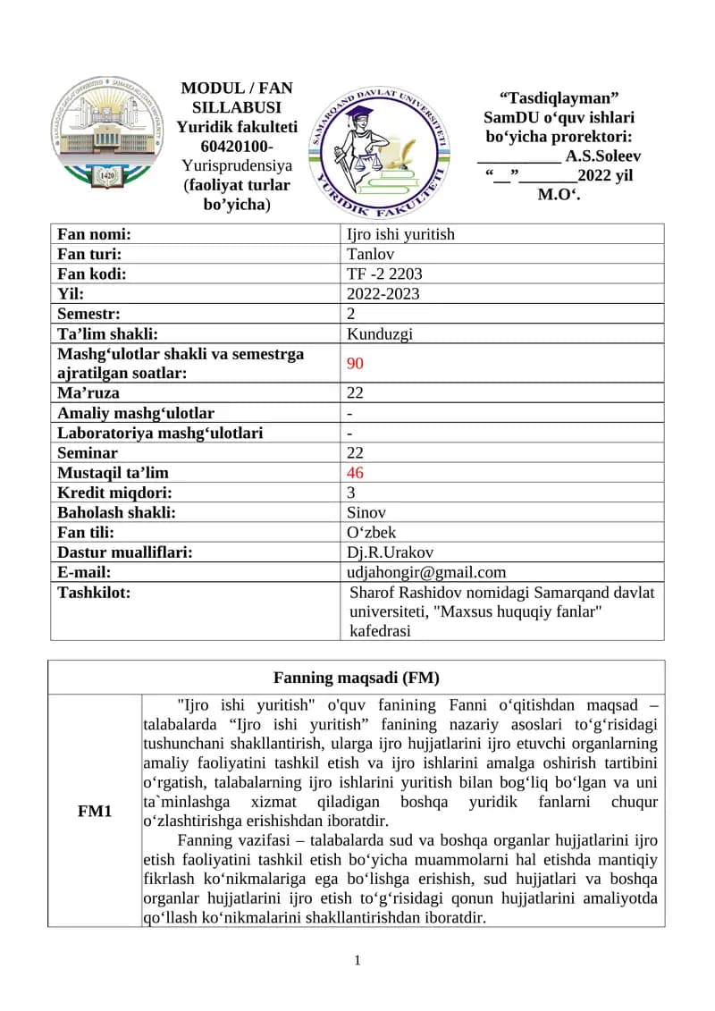 MODUL / FAN SILLABUSI