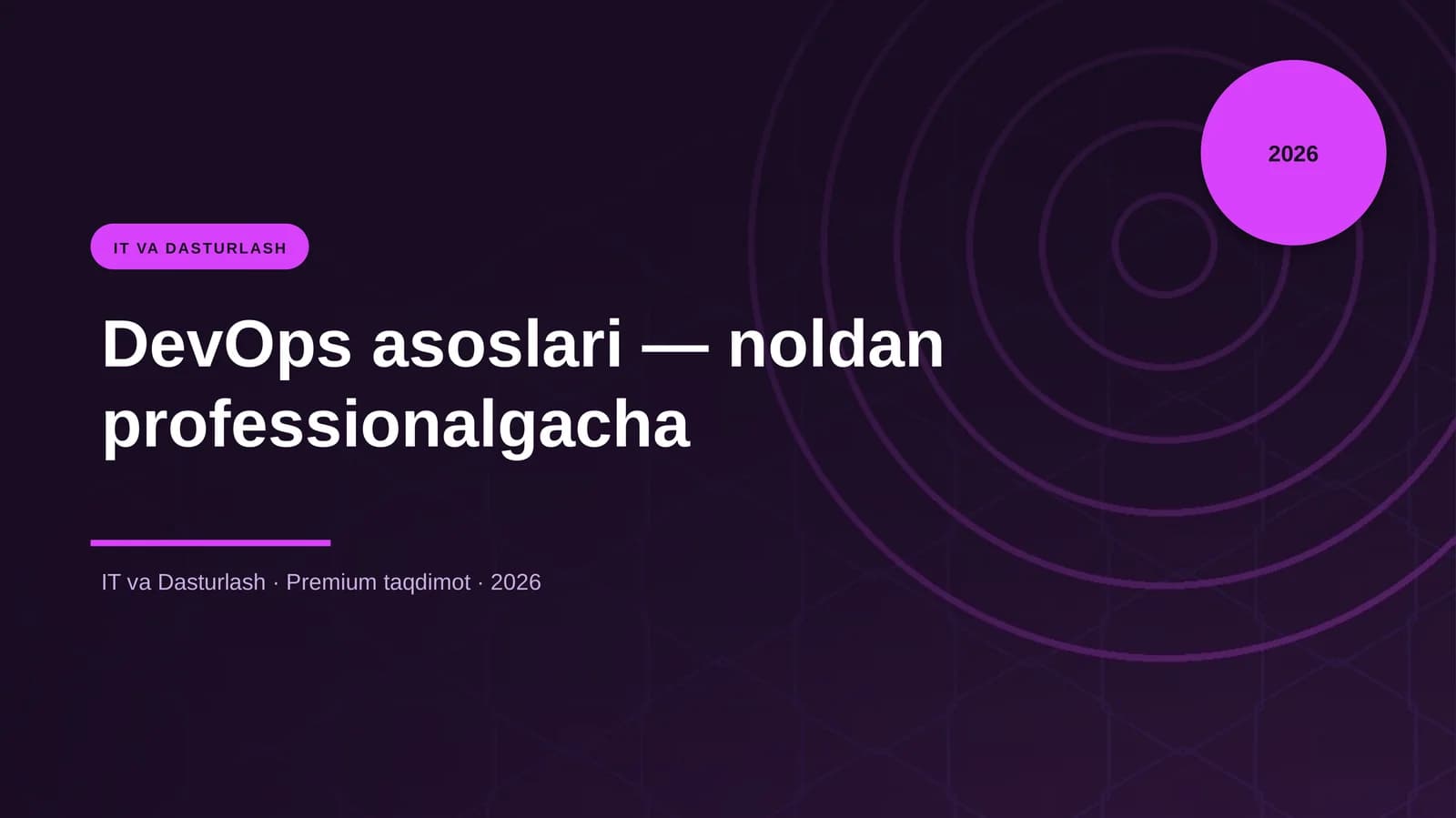 DevOps asoslari — noldan professionalgacha