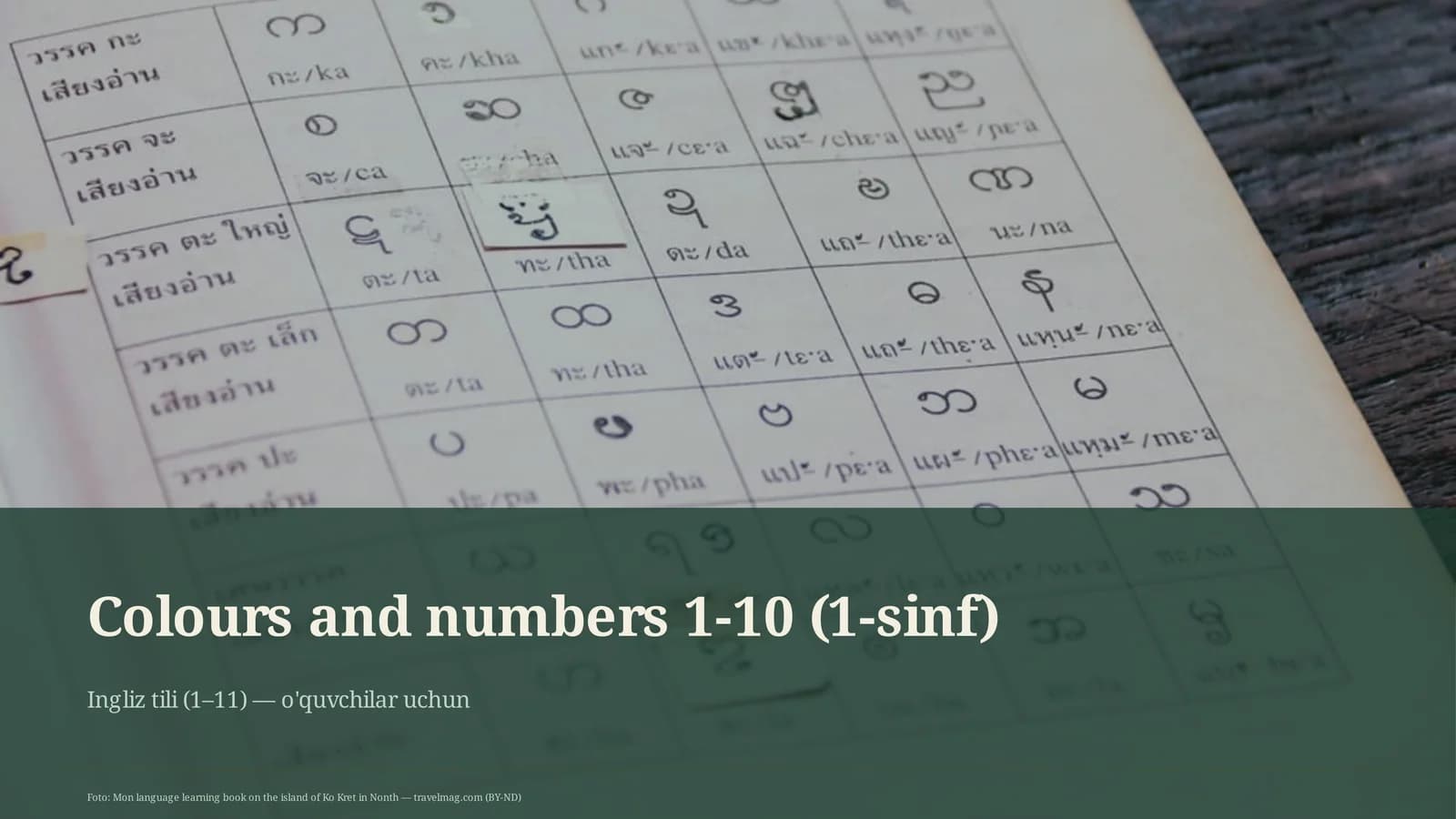 Colours and numbers 1-10 (1-sinf)