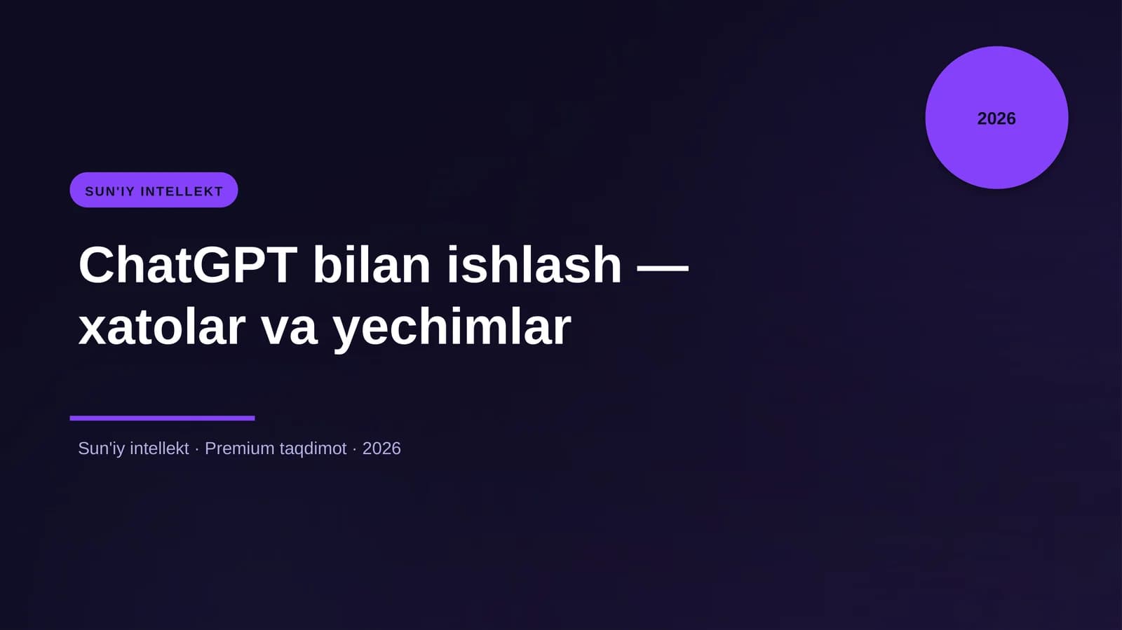ChatGPT bilan ishlash — xatolar va yechimlar