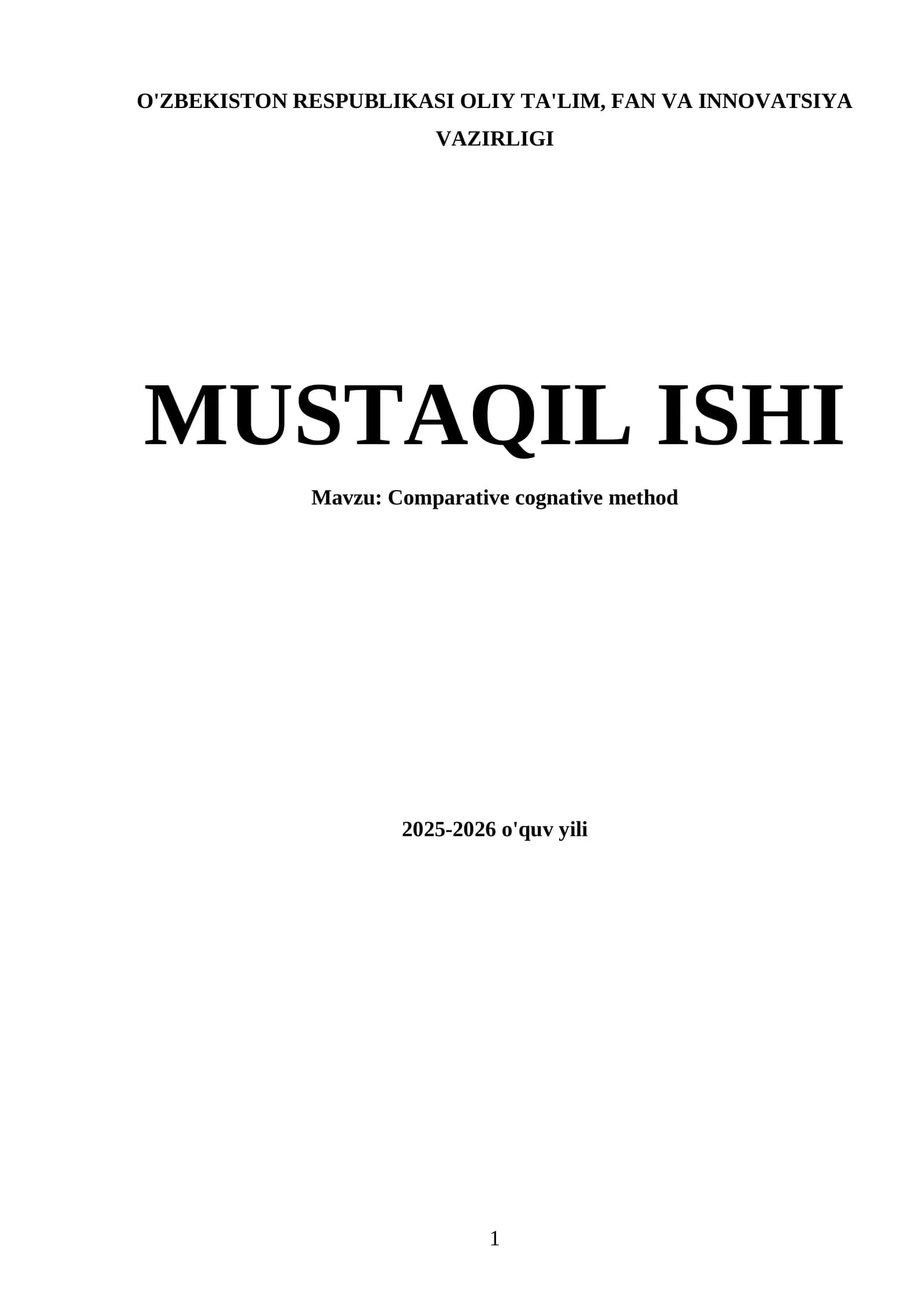 Comparative cognative method