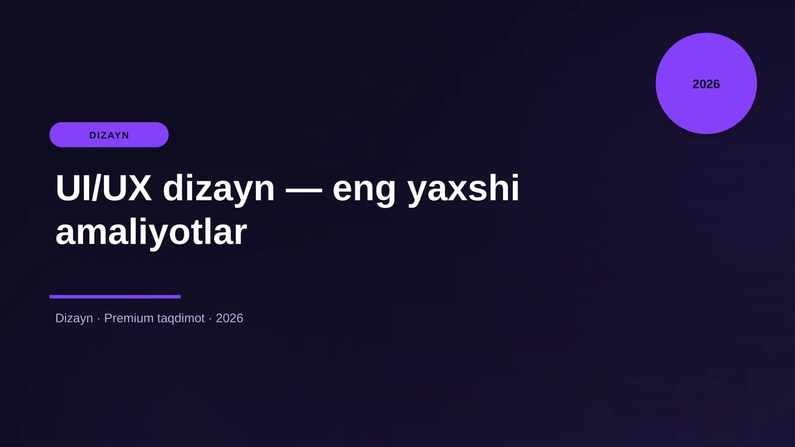 UI/UX dizayn — eng yaxshi amaliyotlar