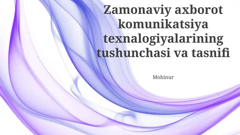 Axborot-kommunikatsiya texnologiyalari