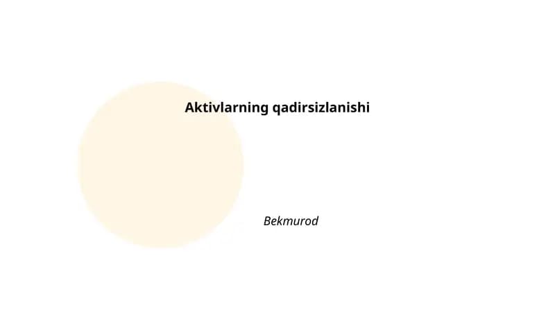 Aktivlarning qadirsizlanishi