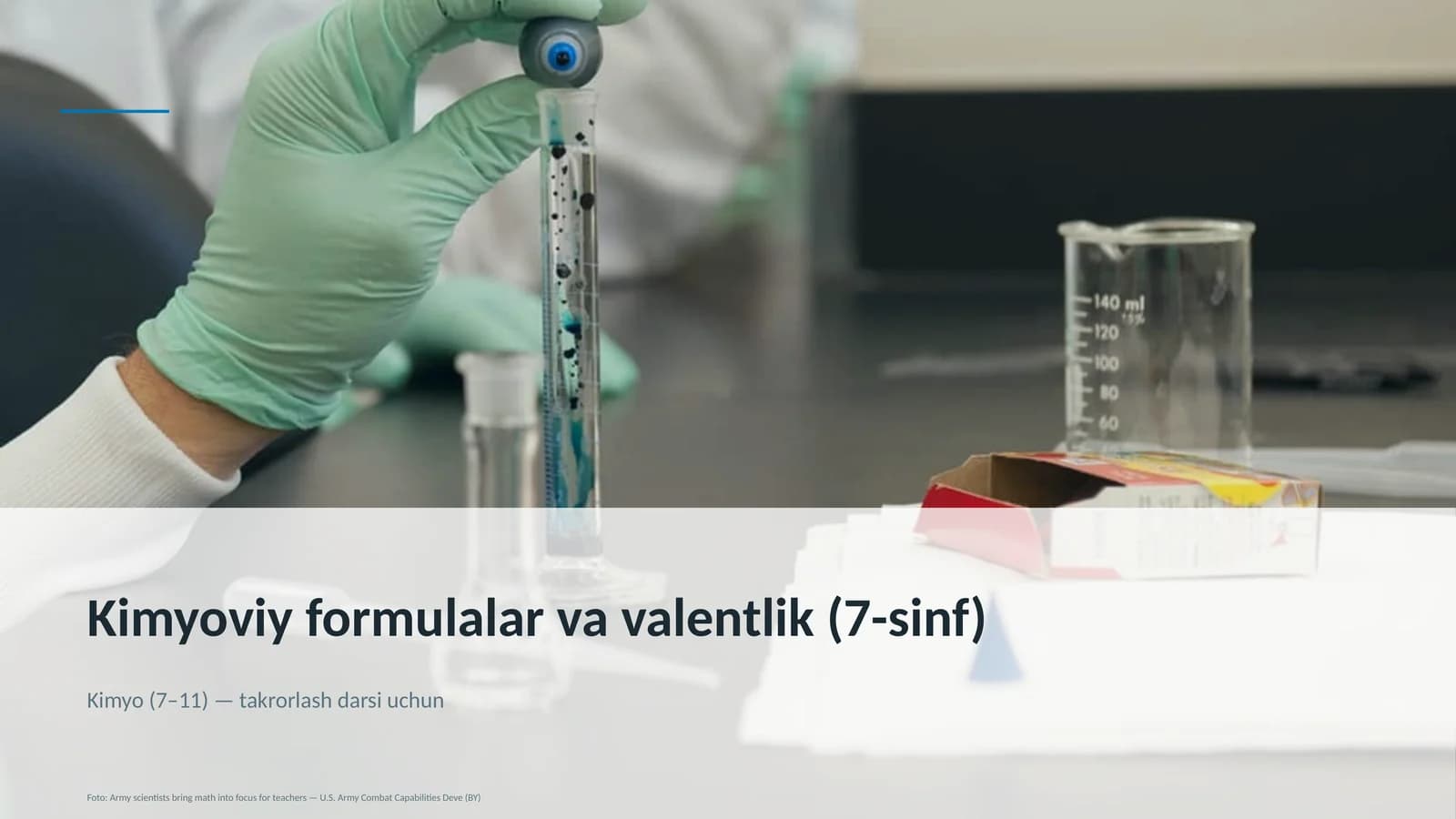 Kimyoviy formulalar va valentlik (7-sinf)