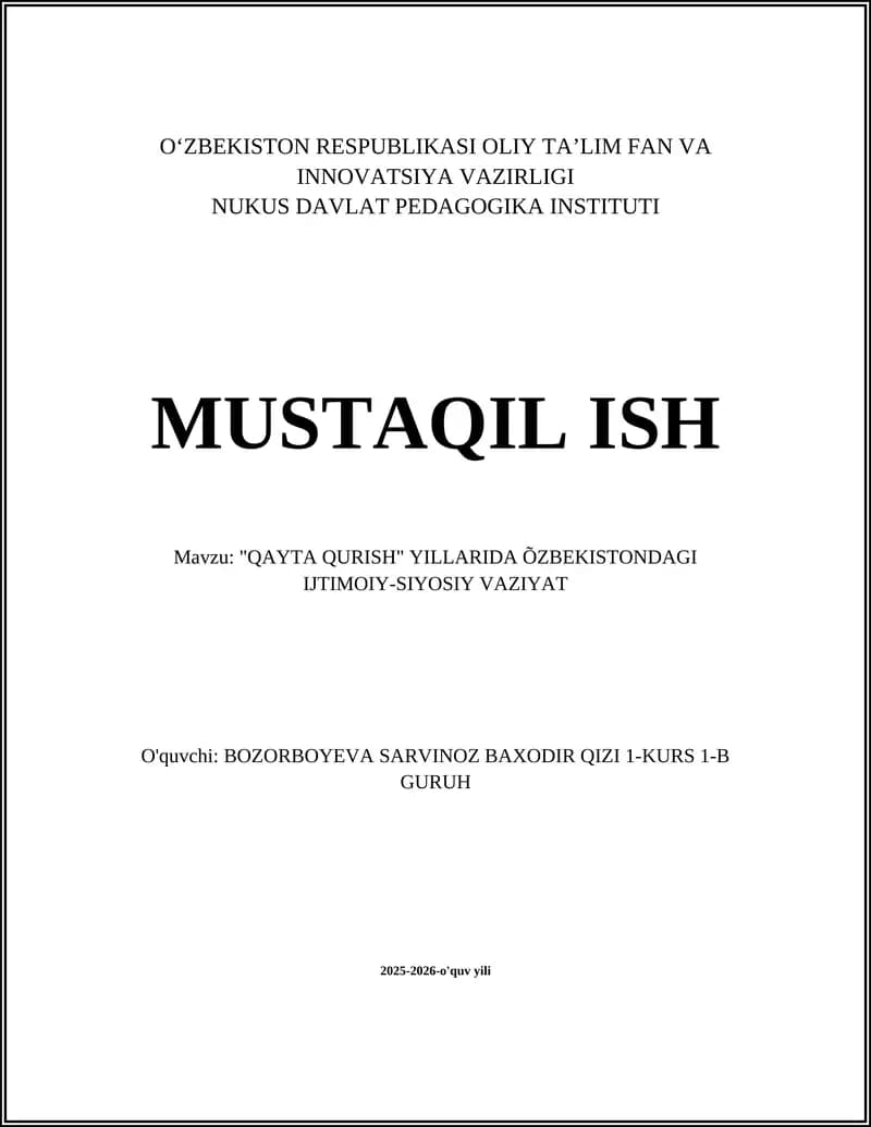 QAYTA QURISH