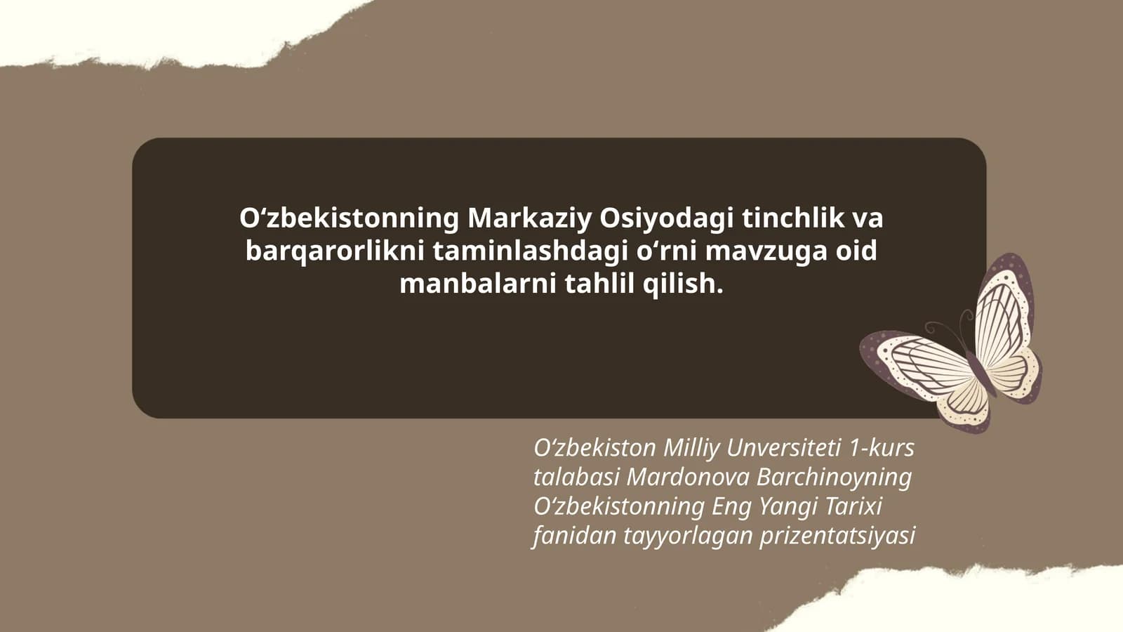 Oʻzbekistonning Eng Yangi Tarixi