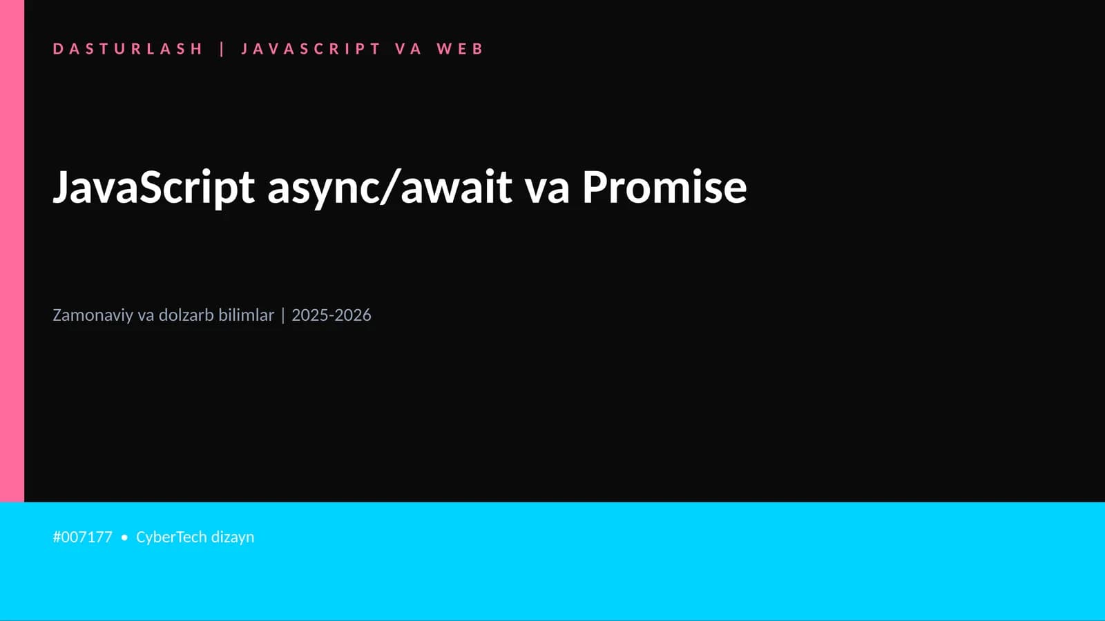 DASTURLASH | JAVASCRIPT VA WEB