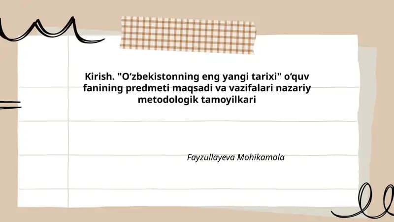 O‘zbekistonning eng yangi tarixi