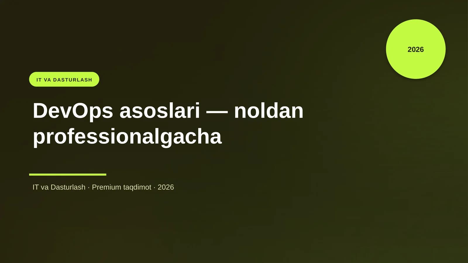 DevOps asoslari — noldan professionalgacha