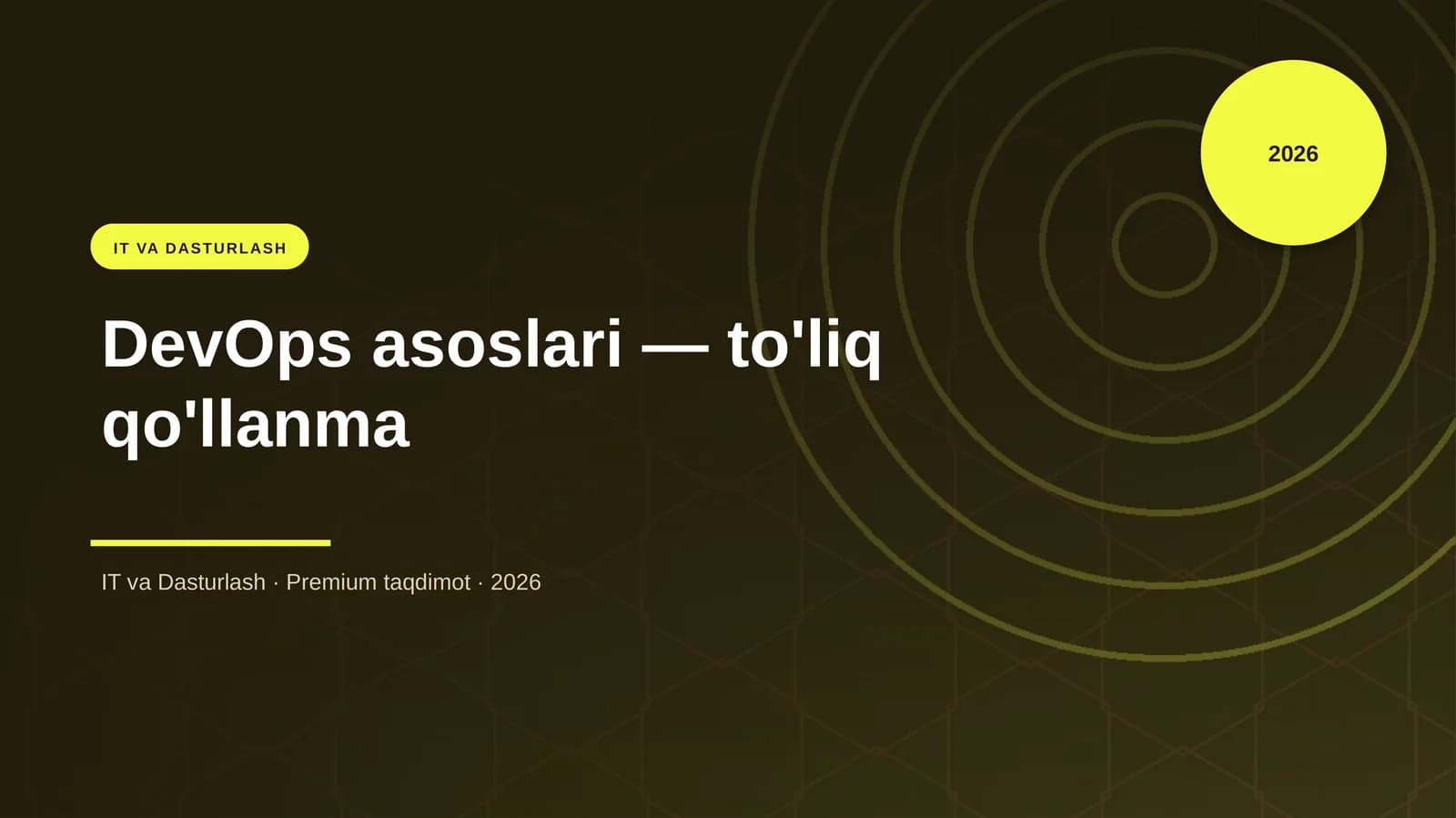 DevOps asoslari — to'liq qo'llanma