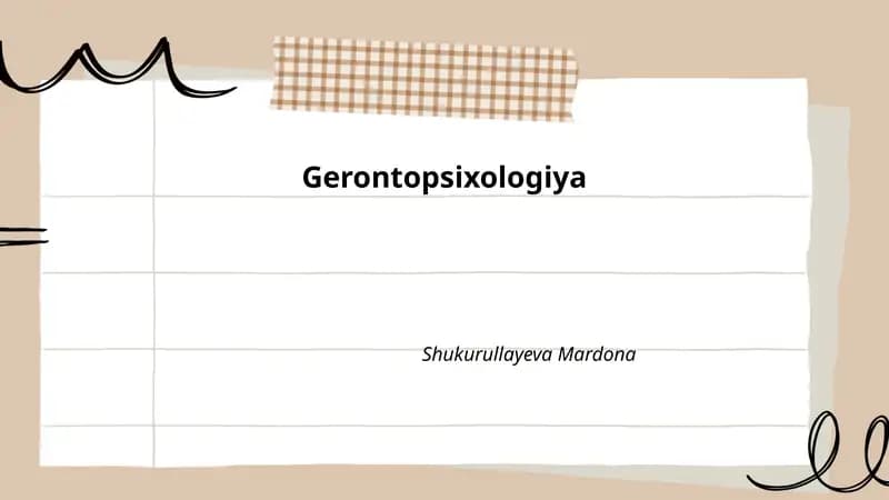 Gerontopsixologiya