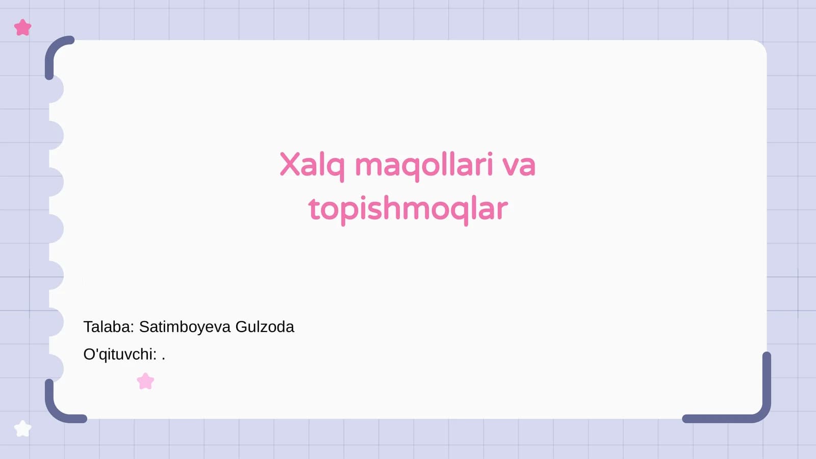 Xalq maqollari va topishmoqlar
