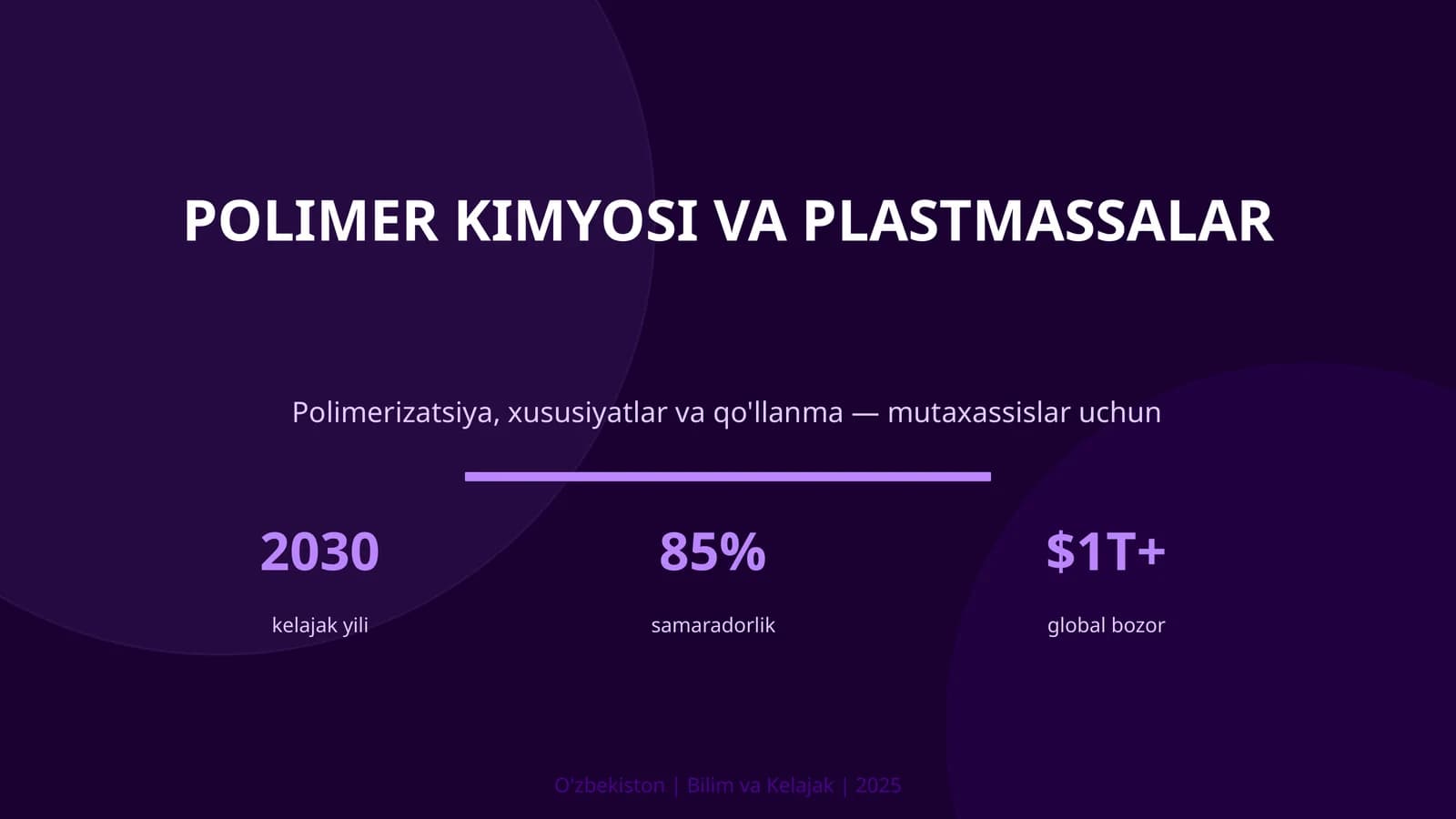 Polimer kimyosi va plastmassalar