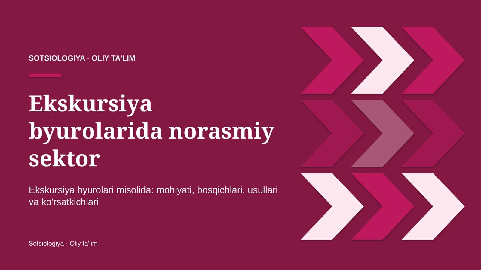 Ekskursiya byurolarida norasmiy sektor