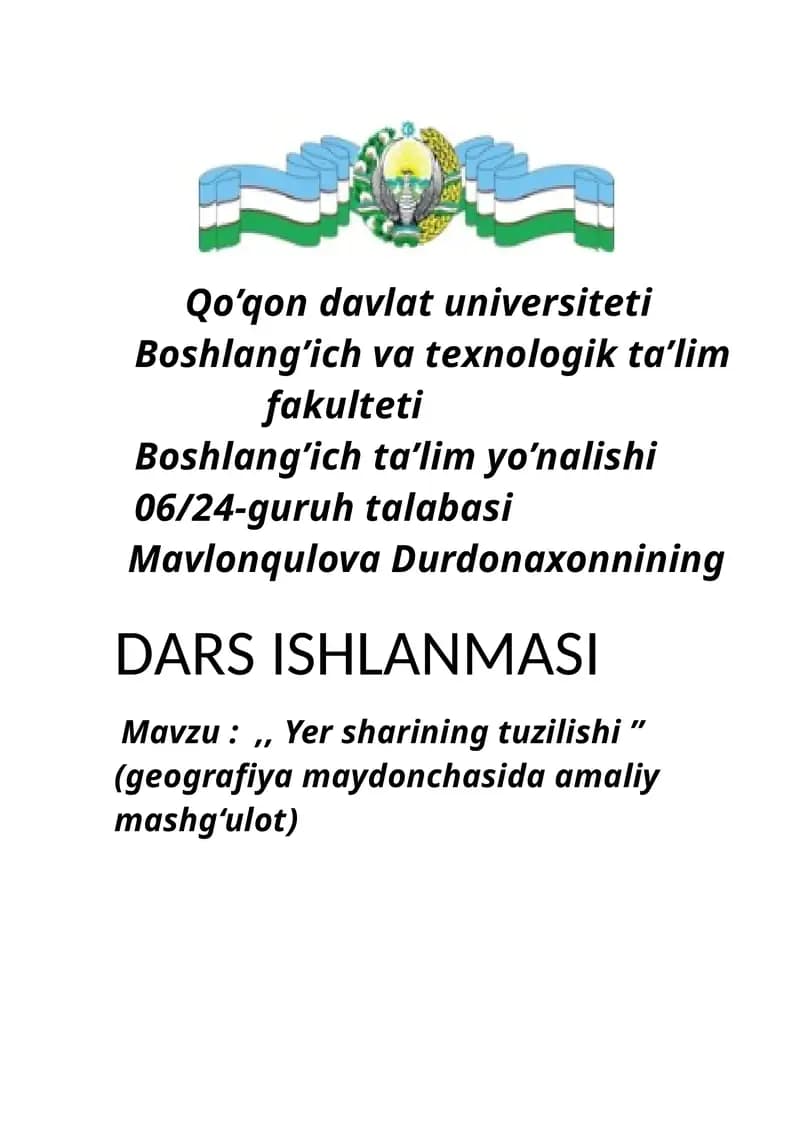 Dars ishlanma