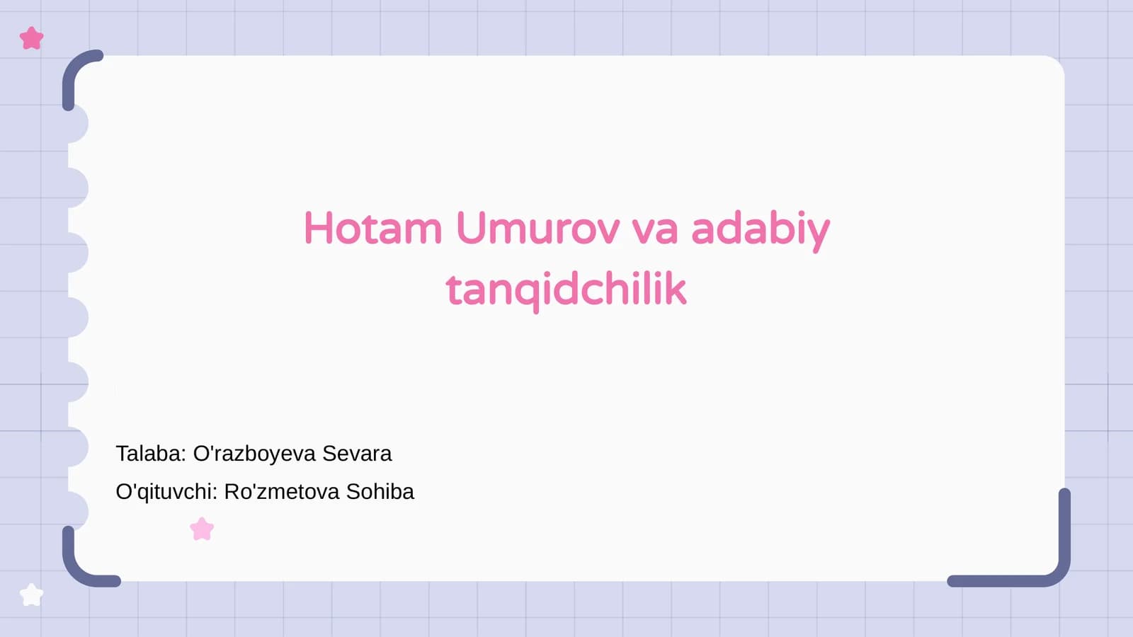 Hotam Umurov va adabiy tanqidchilik