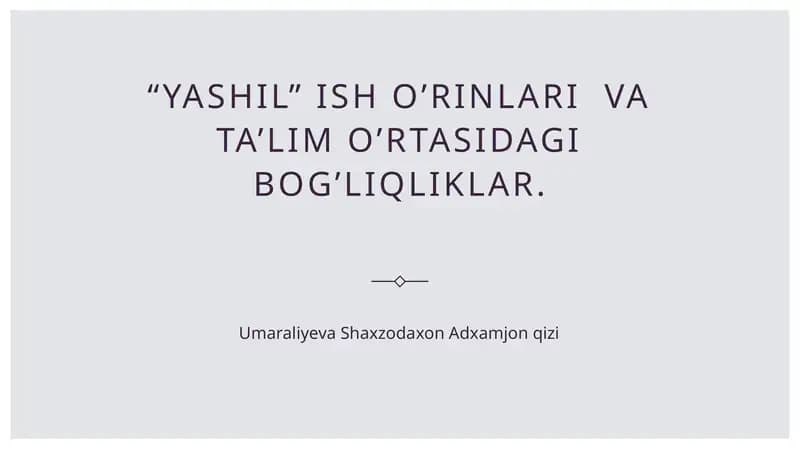 Yashil ish o'rinlari