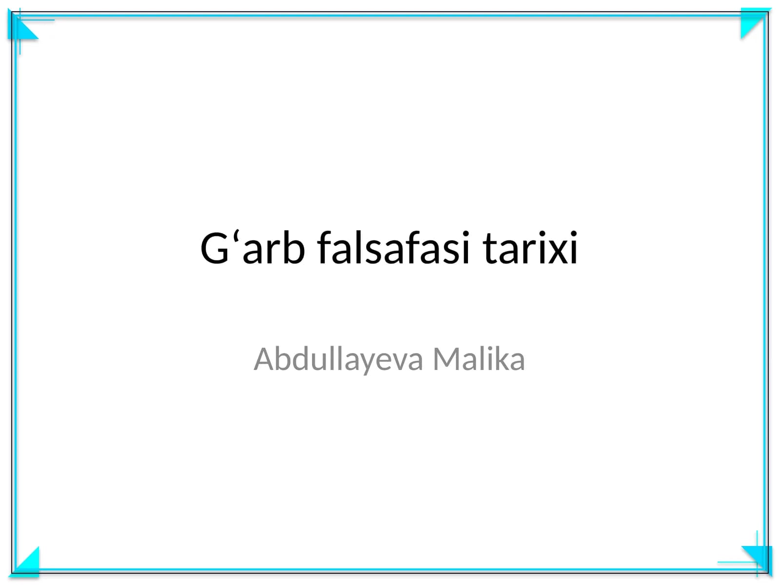 Gʻarb falsafasi tarixi