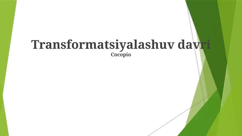 Transfomatsiyalashuv davri
