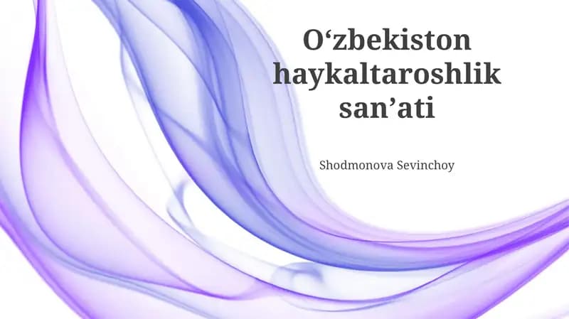 Oʻzbekiston haykaltaroshlik sanʼati