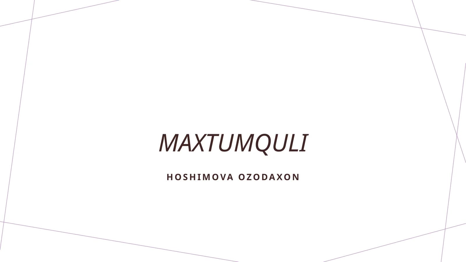 Maxtumquli