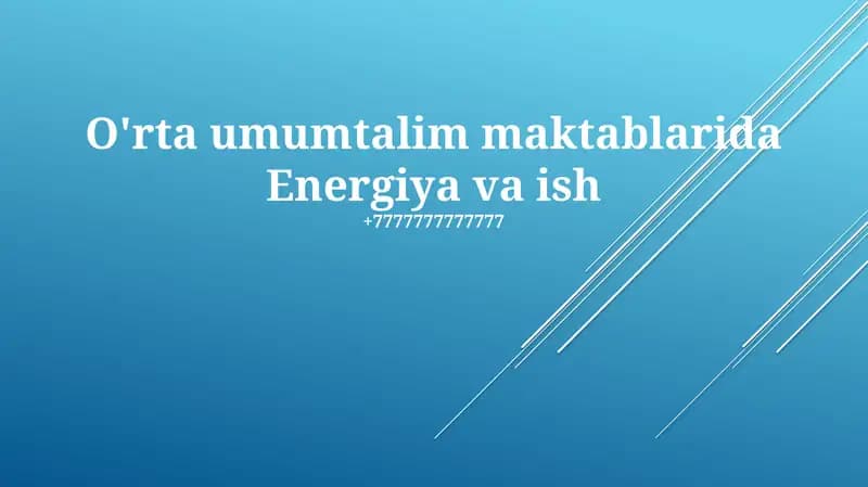 Energiya va ish
