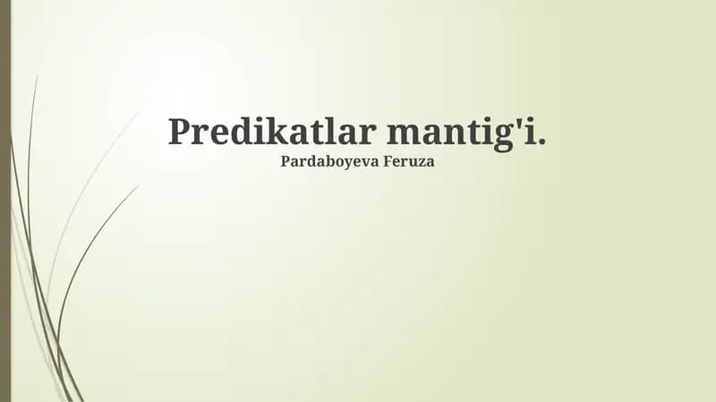 Predikatlar mantig'i