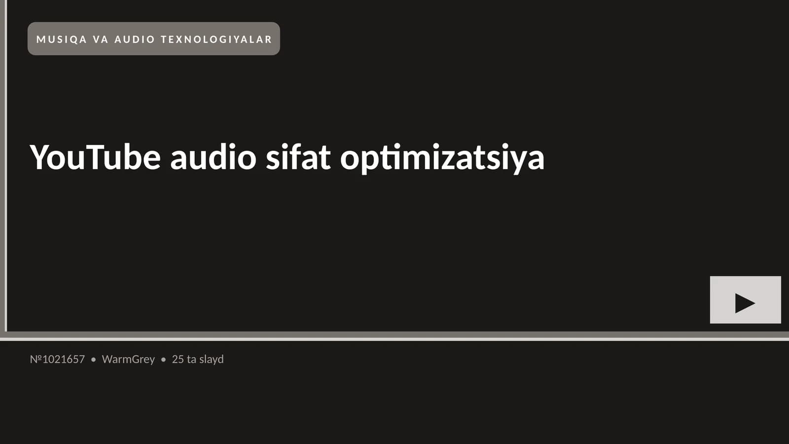 YouTube audio sifat optimizatsiya