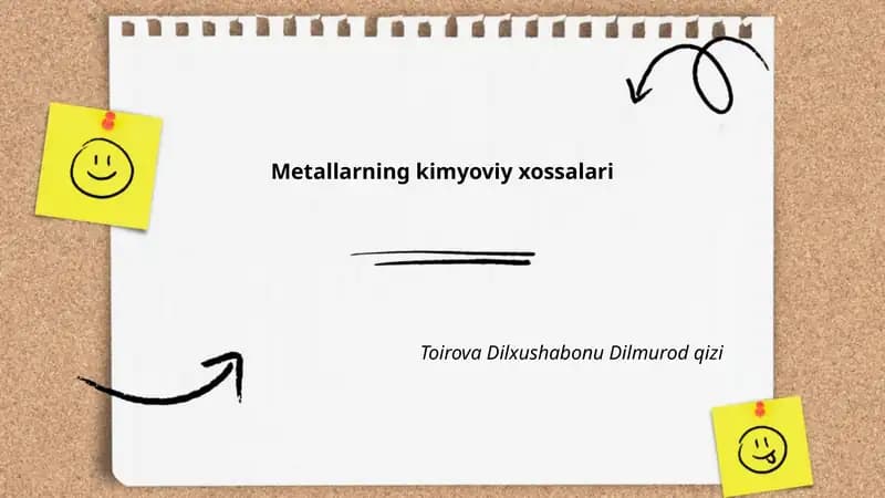 Metallarning kimyoviy xossalari