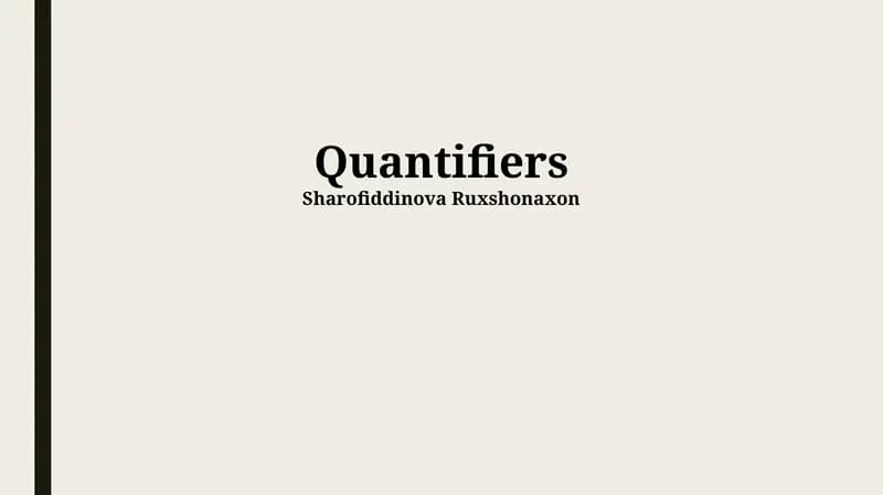 Quantifiers
