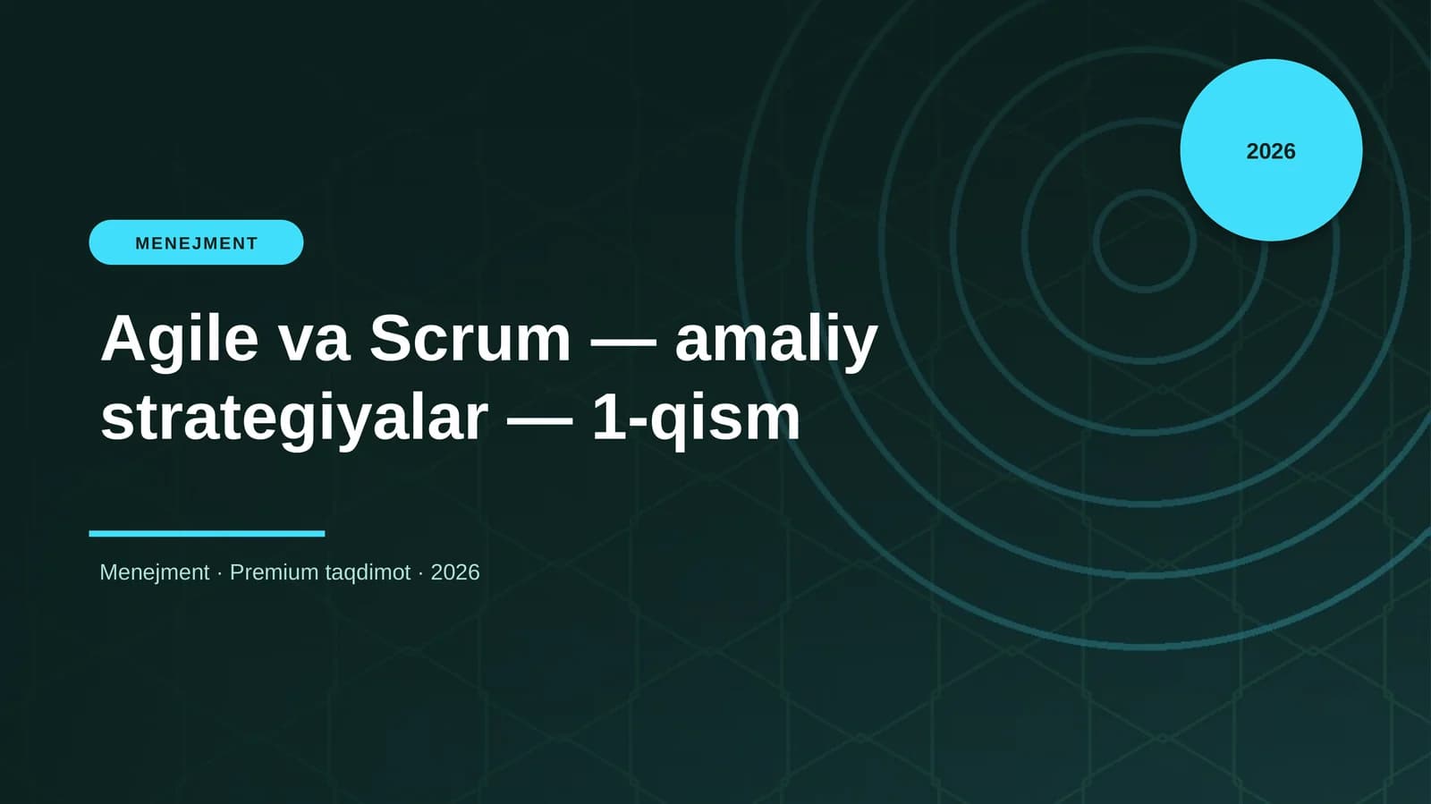 Agile va Scrum — amaliy strategiyalar — 1-qism