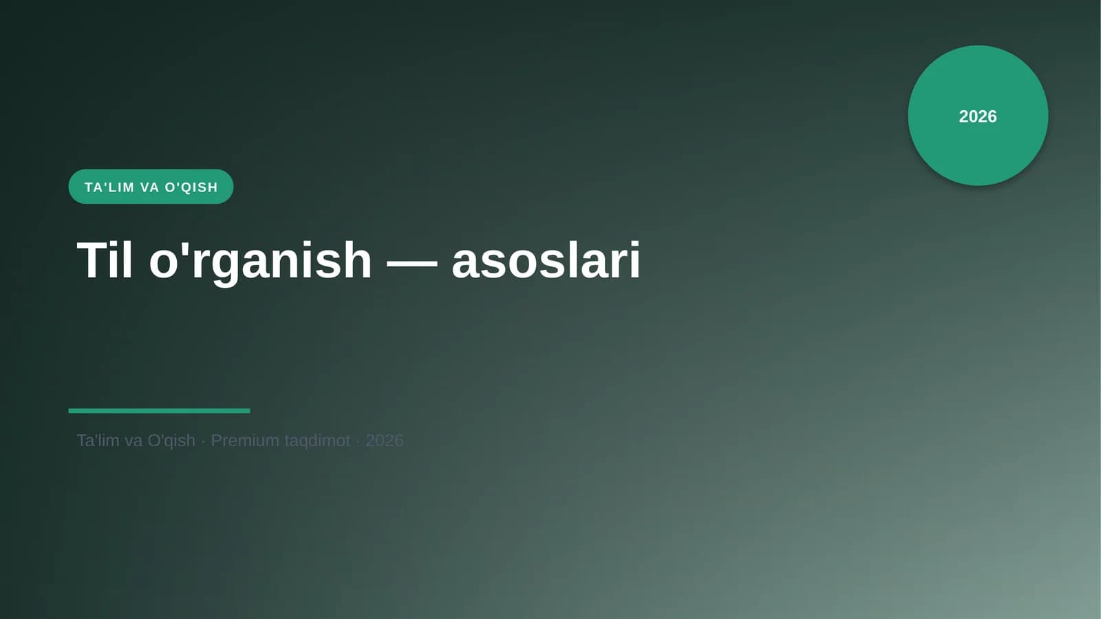 Til o'rganish — asoslari