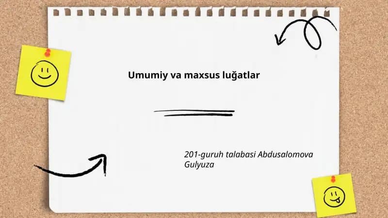 Umumiy va maxsus luğatlar