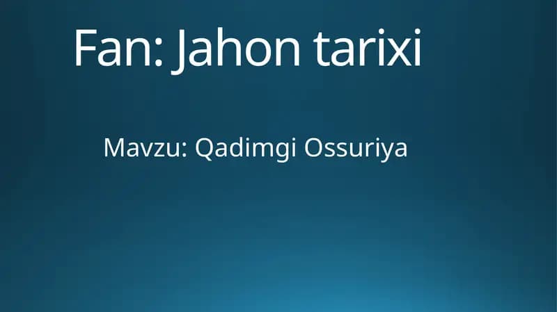 Qadimgi Ossuriya