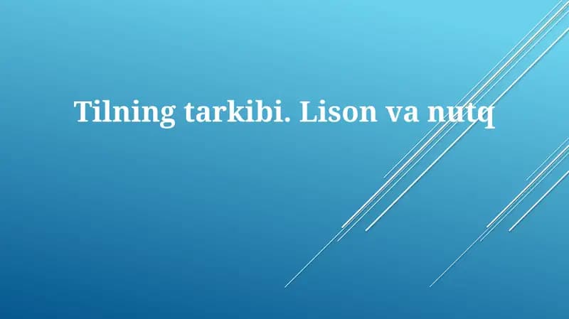 Tilning tarkibi.Lisonvanutq
