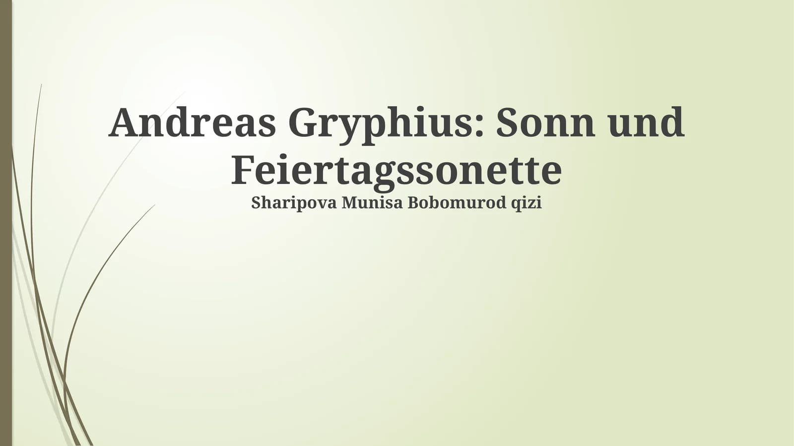Sonn und Feiertagssonette