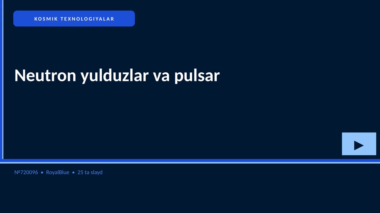 Neutron yulduzlar va pulsar