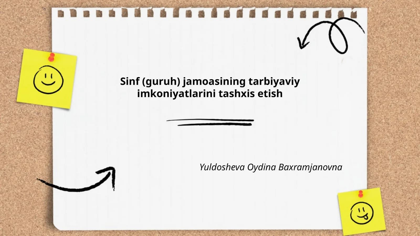 Sinf (guruh) jamoasining tarbiyaviy imkoniyatlarini tashxis etish