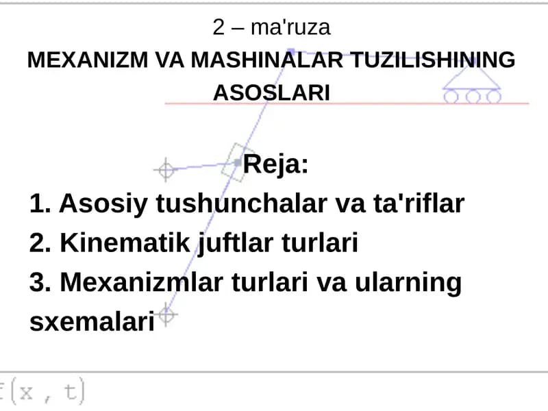 MEXANIZM VA MASHINALAR TUZILISHINING ASOSLARI
