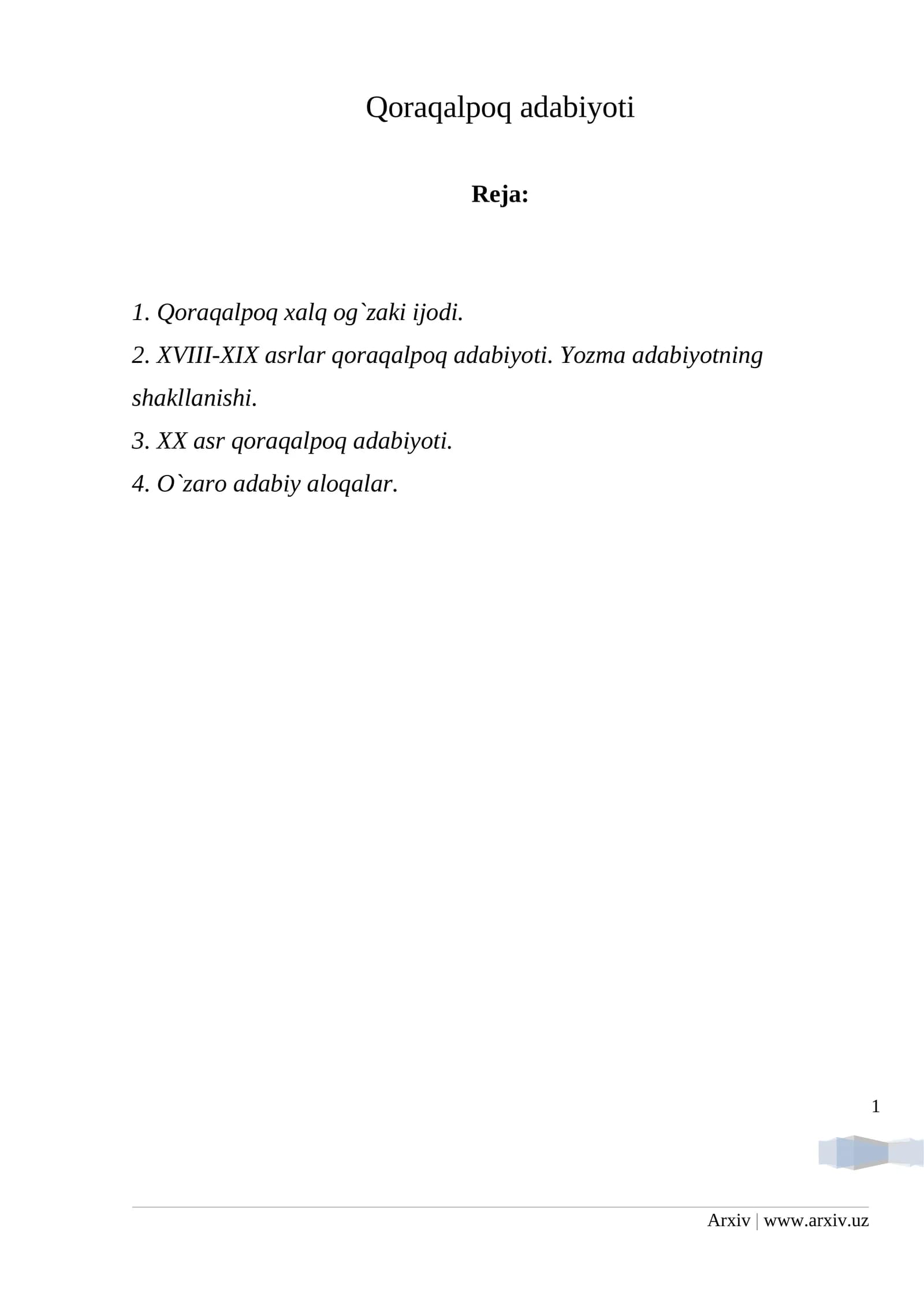 Qoraqalpoq adabiyoti