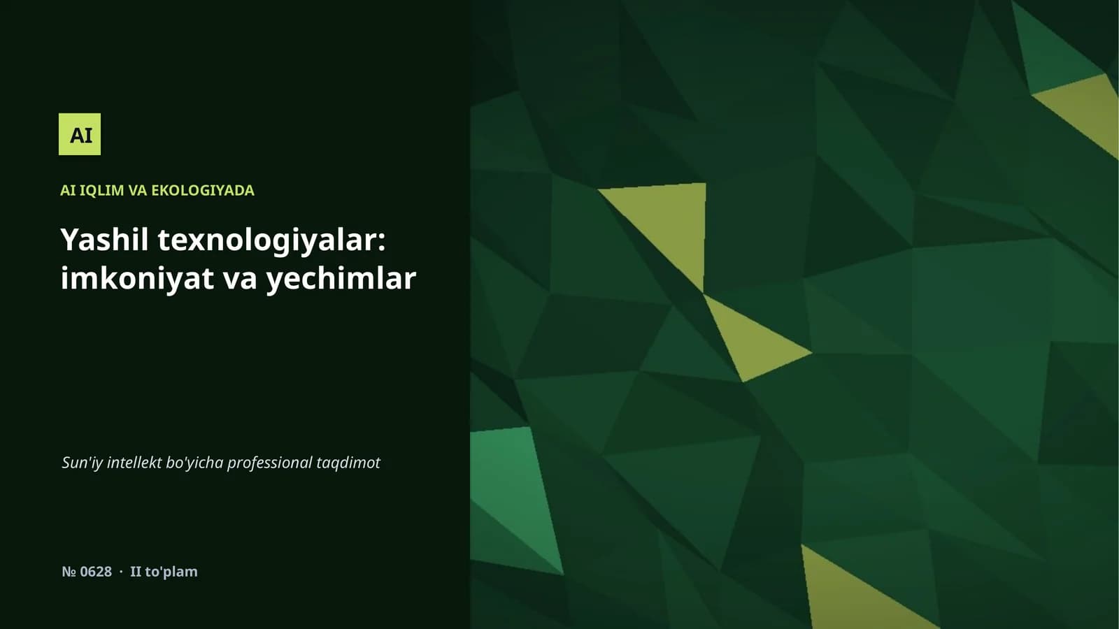 AI IQLIM VA EKOLOGIYADA